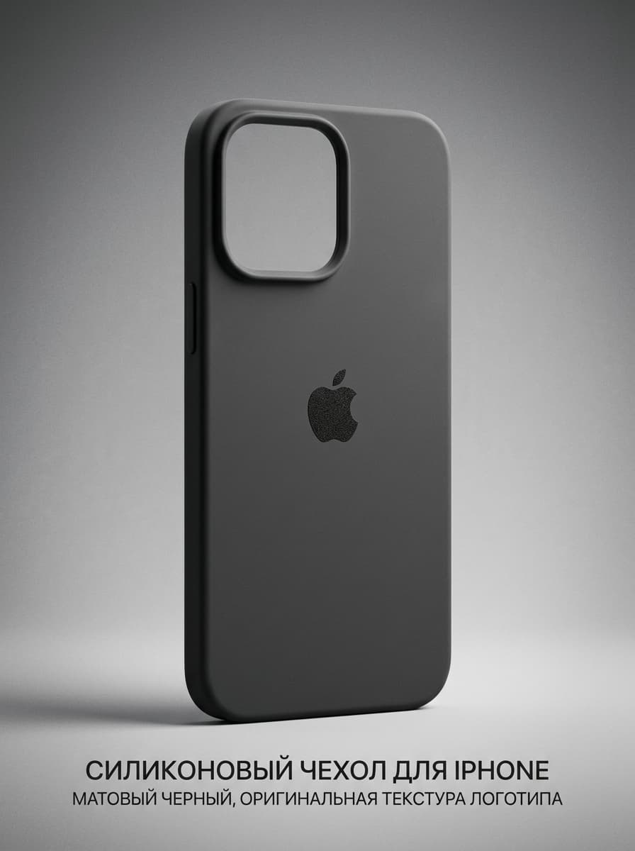 Чехол тонкий силиконовый для iPhone, Серый